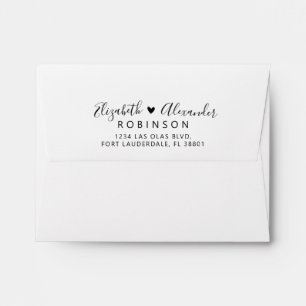 Elegant Calligraphy Heart Script Wedding Envelope