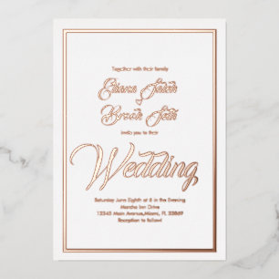 Elegant Calligraphy Heart Wedding Pressed   Foil  