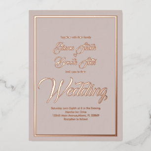 Elegant Calligraphy Heart Wedding Pressed Foil