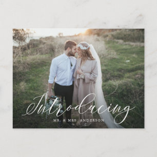 Elegant Calligraphy Introducing Wedding Elopement Postcard