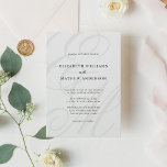Elegant Calligraphy Ivory White Monogram Wedding Invitation<br><div class="desc">Design feature elegant classic monogram calligraphy with formal basic font typography</div>