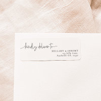 Elegant Calligraphy Kindly deliver Return Address 