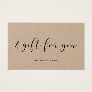 Elegant calligraphy kraft paper gift certificate
