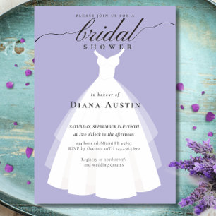 Elegant Calligraphy Lavender Lilac Bridal Shower Invitation