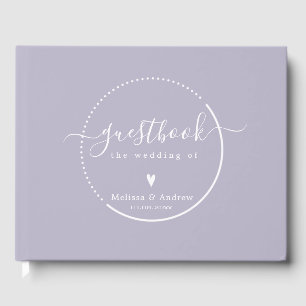 Elegant Calligraphy - Lavender Wedding Guest Book
