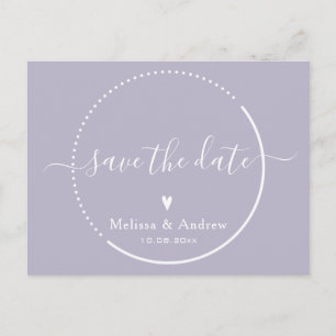 Elegant Calligraphy Lavender Wedding Save the Date Postcard