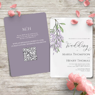 Elegant Calligraphy Lilac Watercolor Floral Invitation