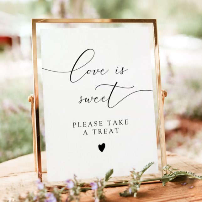 Elegant Calligraphy Love Is Sweet Dessert Table  Poster (Creator Uploaded)