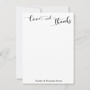 Elegant Calligraphy Love & Thanks Typography Thank You Card