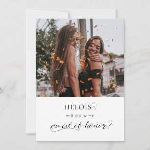 Elegant calligraphy Maid of honour proposal card