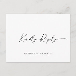 Elegant Calligraphy Menu Choice Wedding RSVP Postcard