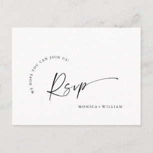 Elegant Calligraphy Menu Choice Wedding RSVP Postcard