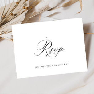 Elegant Calligraphy Menu Choice Wedding RSVP Postcard