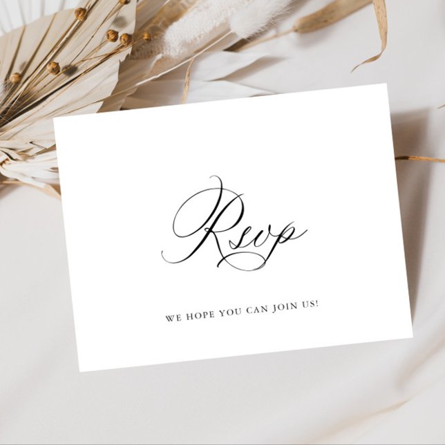 Elegant Calligraphy Menu Choice Wedding RSVP Postcard (Creator Uploaded)