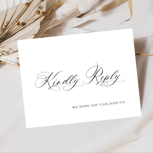 Elegant Calligraphy Menu Choice Wedding RSVP Postcard (Creator Uploaded)