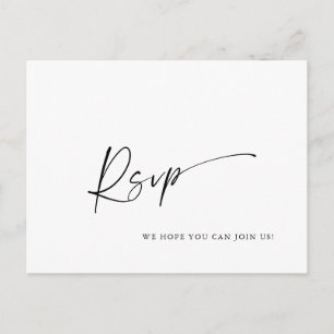 Elegant Calligraphy Menu Choice Wedding RSVP Postcard
