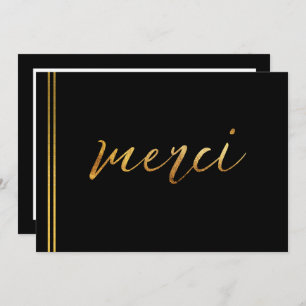 Elegant Calligraphy Merci Custom Thank You Card