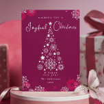 Elegant Calligraphy Merry Christmas Magenta Holiday Card<br><div class="desc">Celebrate the season with this Merry Christmas card in a vibrant Viva Magenta colour. This design template combines festive charm with modern elegance, making it the perfect choice for spreading holiday cheer. Personalise your message and make your Christmas greetings stand out with this striking and stylish card. Custom Orders are...</div>