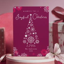Elegant Calligraphy Merry Christmas Magenta
