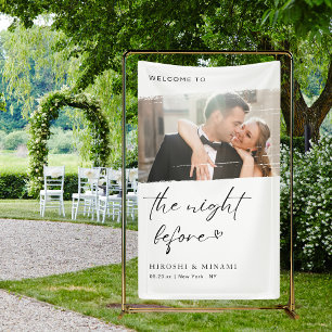 Elegant Calligraphy Modern Photo Rehearsal Dinner Banner