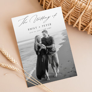 Elegant Calligraphy Modern Photo Wedding Invitation