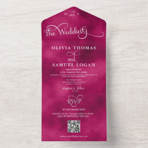 Elegant Calligraphy Modern Wedding All In One Invitation