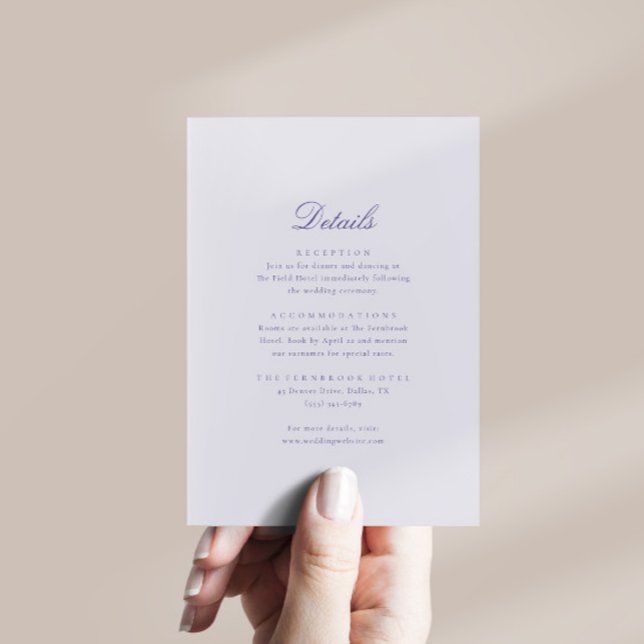 Elegant Calligraphy Modern Wedding Details Enclosure Card (Creator Uploaded)
