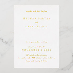 Elegant Calligraphy Modern Wedding  Foil Invitatio