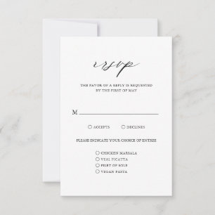 Elegant Calligraphy Modern Wedding RSVP Card