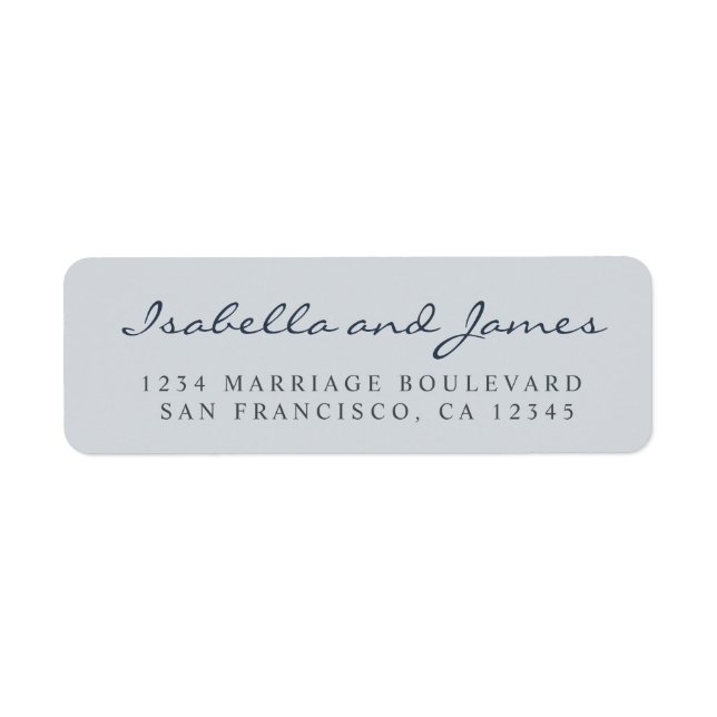 Elegant Calligraphy Names Wedding Return Address (Front)