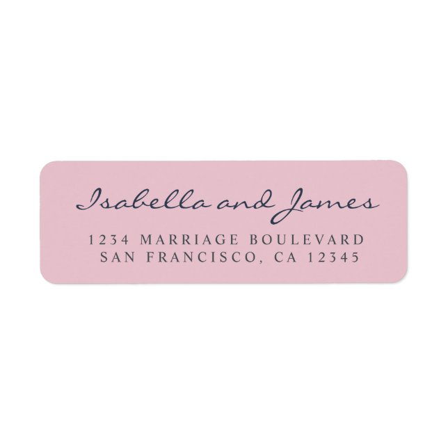 Elegant Calligraphy Names Wedding Return Address (Front)