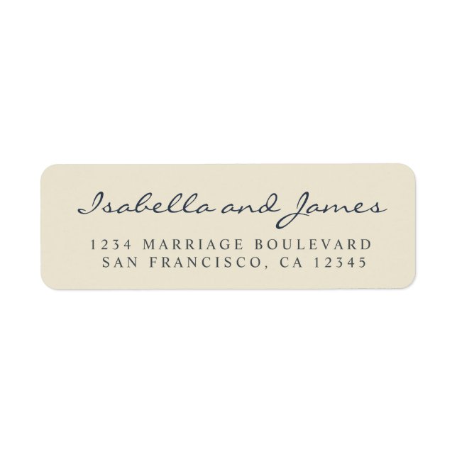 Elegant Calligraphy Names Wedding Return Address L (Front)