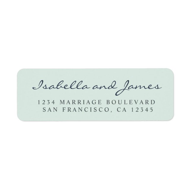Elegant Calligraphy Names Wedding Return Address L (Front)
