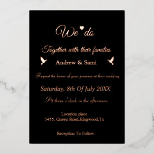 Elegant Calligraphy Non-Photo wedding Invit Foil I