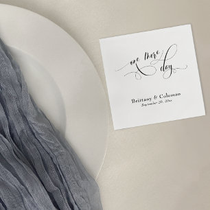 Elegant Calligraphy One More Day Festive Wedding Napkin