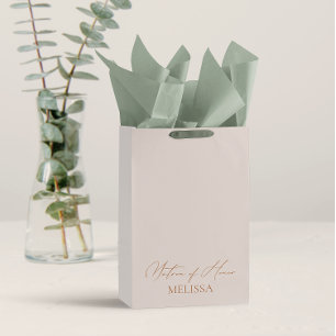 Elegant Calligraphy Pearl Matron of Honour Favours Medium Gift Bag