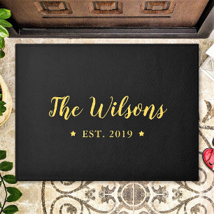 Elegant Calligraphy Personalised Family Name Doormat