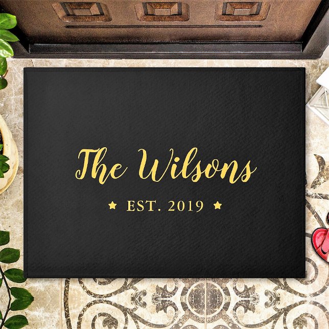 Elegant Calligraphy Personalised Family Name Doormat (Creator Uploaded)