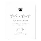 Elegant Calligraphy Pet Pawty Favour poster sign