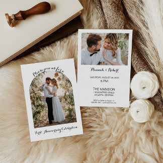 Elegant, Calligraphy Photo Arch 1st Anniversary Invitation