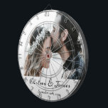 Elegant Calligraphy Photo Name Date  Dartboard<br><div class="desc">Elegant Calligraphy Photo Name Date Dart Board</div>