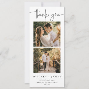Elegant Calligraphy Photo Strip Thank you Card