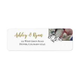 Elegant Calligraphy Photo Wedding Address