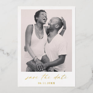 Elegant Calligraphy Photo Wedding Save the Date