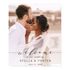 Elegant Calligraphy Photo Wedding Welcome Sign