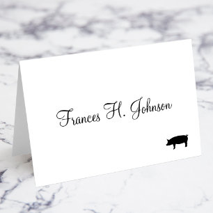 Elegant Calligraphy Pork Entree Choice Place Cards