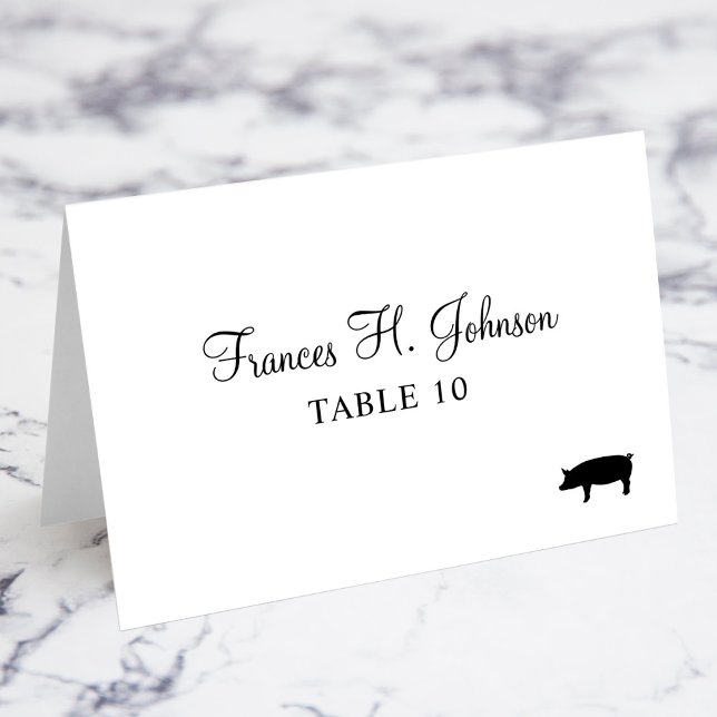Elegant Calligraphy Pork Meal Choice Place Cards (Elegant Calligraphy Pork Meal Choice Place Cards)