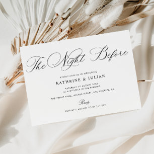 elegant calligraphy Rehearsal dinner invitation