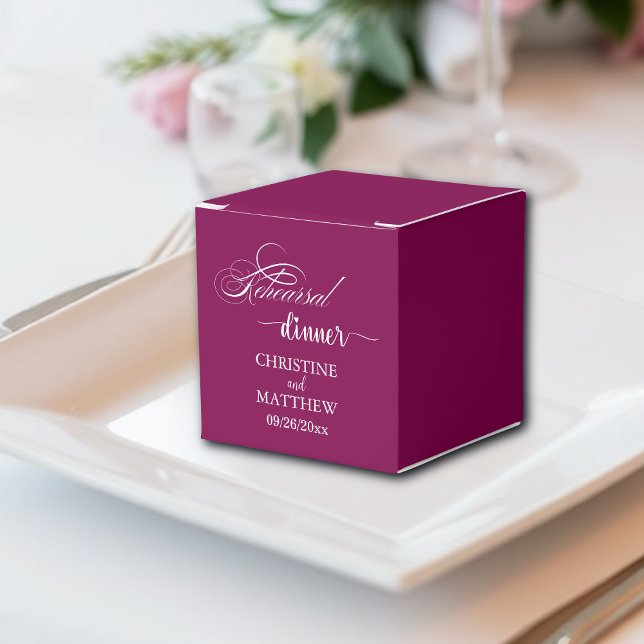 Elegant Calligraphy Rehearsal Dinner Wine Favour Box (Creator Uploaded)