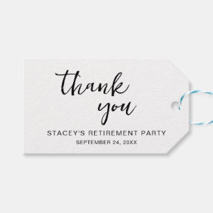 Elegant Calligraphy Retirement Party Gift Tags